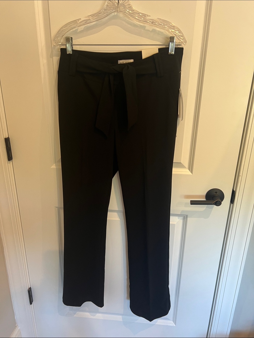 Soho Apparel Flare Tie-Waist Black Pants Size M